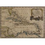 Antique hand coloured engraved map - The West Indies Exhibiting The English, French, Spanish,