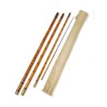 Angling - Early Thames bamboo roach pole with two tips and fitted cloth bag Condition: