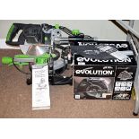 Evolution Fury3 multi purpose sliding mitre saw, together with an Evolution circular saw Condition: