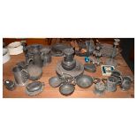 Collection of mainly 19th and early 20th Century pewter and other items Condition: