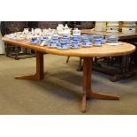 Modern Design - 1970's period teak oval extending dining table Condition: