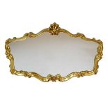 Reproduction gilt framed wall mirror having Rococo style frame, 105cm wide Condition: