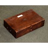 19th Century brass bound mahogany box having a baize lined interior Condition: