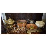Quantity of various brass, copper, ceramics and glassware Condition: