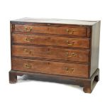 George III mahogany chest having a fold-over top, fitted four long graduated drawers and standing on