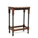 Early 20th Century oak and beech shaped oval top occasional table having a piecrust edge and