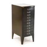 Small metal filing cabinet fitted ten drawers Condition: