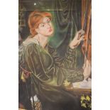 After Rossetti - Pastel portrait of Veronica Veronese, 89cm x 71cm, framed and glazed Condition: