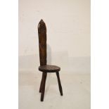 Carved beech spinning chair on triple turned supports Condition:
