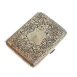 Edward VII engraved silver cigarette case, Chester 1904, 2.1oz approx Condition: