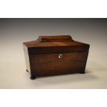 Victorian rosewood sarcophagus shaped tea caddy Condition:
