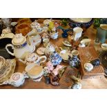 Large quantity of decorative ceramics, glass, metal ware (one shelf) Condition: