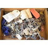 Collection of vintage furniture keys in a small leather case Condition: