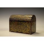 19th Century French Buhl brass inlaid tortoiseshell dome top box Condition: