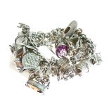 White metal charm bracelet Condition: