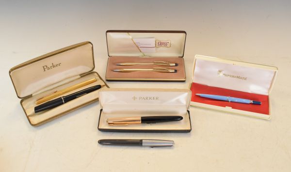 Collection of various pens by Parker, Cross and others Condition: