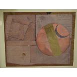 Len Hollman - Untitled Collage, verso with R.W.A. label, 35cm x 48cm, framed and glazed Condition: