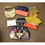 Large collection of lady's evening bags, handbags etc Condition: