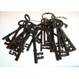 Collection of mainly 19th Century iron keys Condition: