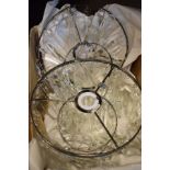 Pair of contemporary lustre drop basket style light fittings Condition: