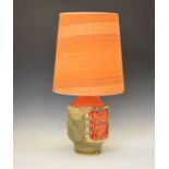 Modern Design - Retro pottery table lamp in beige and orange with orange shade Condition: