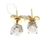 Pair of 18ct gold stud earrings Condition: