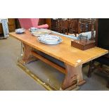 Mid 20th Century oak refectory dining table Condition: