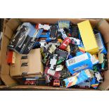 Collection of various die-cast model cars and other vehicles Condition: