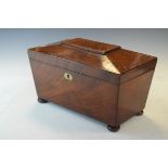 Victorian mahogany sarcophagus shaped tea caddy Condition: