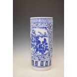 Blue and white pottery umbrella/stick holder Condition: