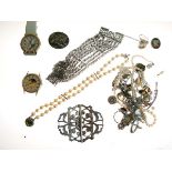 Quantity of white metal, silver jewellery, wristwatches etc Condition: