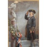 Vintage Pears print - Saluting The Admiral, after Albert Holden, 70cm x 49cm, framed and glazed