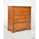 Reproduction walnut finish chest of five long drawers Condition: