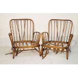 Pair of Ercol cottage style stickback armchairs Condition: