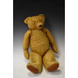 Large vintage gold plush teddy bear, 72cm high Condition: