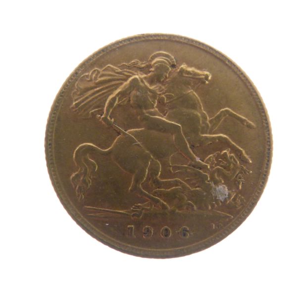 Gold Coin - Edward VII half sovereign, 1906 Condition: