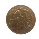 Gold Coin - Edward VII half sovereign, 1906 Condition: