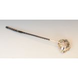 George III silver toddy ladle, having a fluted bowl with typical twisted handle, London 1818