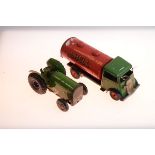 Minic tin plate Shell tanker, together with a similar tractor Condition: