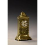 19th Century French brass cased mantel clock, the off-white dial with Roman numerals Condition: