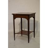 Late 19th/early 20th Century square parquetry topped two tier occasional table Condition: