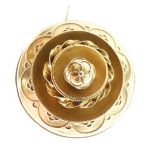 Gilt metal target brooch with reverse glass panel photograph Condition:
