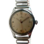 Gentleman's Omega stainless steel cased wristwatch on a Bonklip type bracelet Condition: