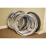 Large collection of 700cc racing cycle rims including; tubular and high pressure, Mavic, Campagnolo,