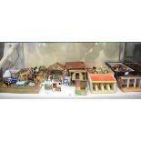Vintage toy farm with animals, accessories, etc together with various other similar toy animals, etc