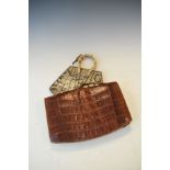 Snakeskin handbag and a crocodile leather handbag Condition: