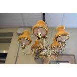 Three brass ceiling light fittings Condition: