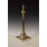 Silver plated Corinthian column table lamp Condition: