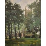 Philip Macleod Coupe - Oil on board - St Michael & All Angels, Barton Turf Norfolk, signed and dated