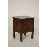 1930's period oak lady's work table having hinged cover and one drawer Condition: